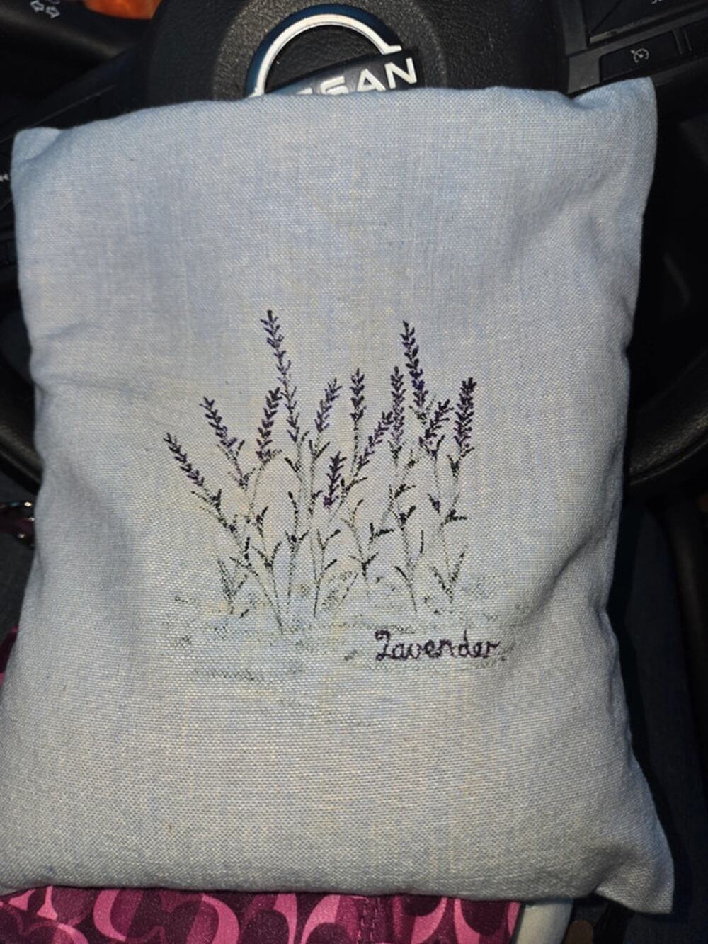 North Winds Lavender Farm Embroidered Buckwheat Hot Pack Heating Pad Pillow